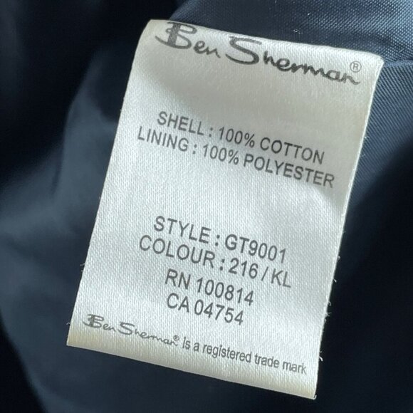 Ben Sherman Sleeveless Blue Dress Size L 100% Cotton Shell Polyester Lining 5605 - Picture 5 of 9